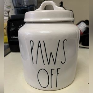 Rae Dunn “Paws off” treat jar